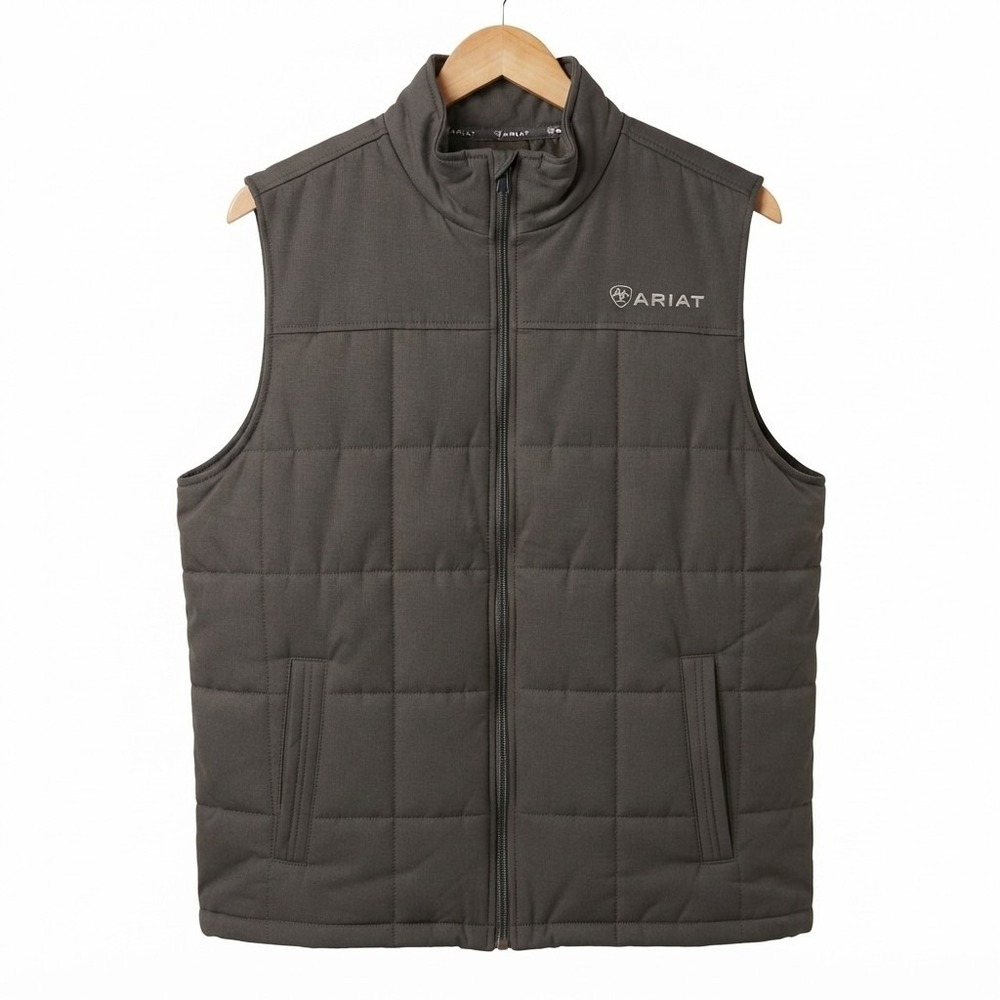 ARIAT Men's Crius Insulated Quilted Puffer Vest Quilted Gray XL Outdoors